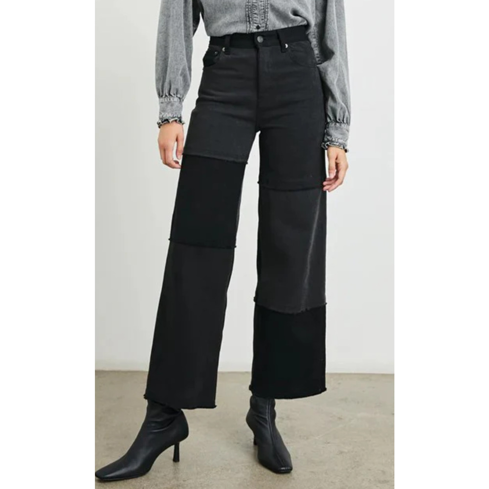 Rails The Getty wide leg patchwork black jeans Size 27 Baggy Y2K Streetwear Boho